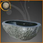 oval black stone granite freestanding bathtubs-BT-411