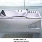 White Small Size Whirlpool Bathtub Single Person Massage Bahtub-YLM-216