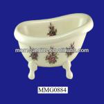 Vintage ceramic California baby bath tub with stand