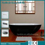freestanding solid surface black bathtub-HA8608B