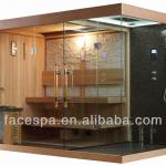 Steam shower with Finnish sauna for high end bathroom design