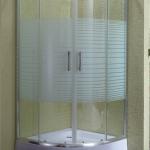 Sliding door Shower Enclosure with stripe glass-M-007