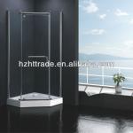 corner sliding glass door aluminum frame 3 sided shower enclosure with shower tray-HTSE-1009