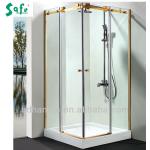 Stainless steel clean and simple frameless glass shower enclosure