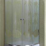 aluminilum framed frosted glass shower door-M-016