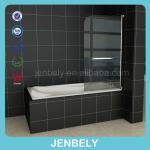 6mm frameless Bath Shower Screen with butterfly hinge and towel hinle