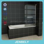 6mm frameless Bath Shower Screen with butterfly hinge and towel hinle-BL-061