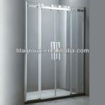 Frameless sliding bathroom glass shower door