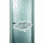patterned enameled tempered glass bathroom door-YB-013