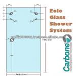 Tempered glass door for Eolo Shower System by Carbone Design-GP40/50/60/70/80/90