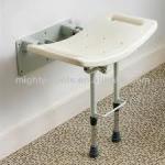 White shower chair and bathroom stool, with legs (Folding)-SC1111001