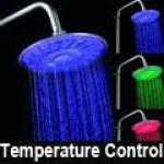 Temperature Control ABS Circular Overhead Shower Head-T-LEDOS-1006