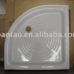 white corner ceramic shower tray