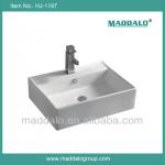 HJ-1197 Chinese White Sanitary Ware Bathroom Sink Of Square Shape-HJ-1197