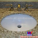 Ceramic Basin Bathroom Porcelain Sink with Two Faucets Granite Vanity Tops (Procelain Sink)-17&quot;x14&quot;