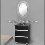 Modern Free Standing PVC Bathroom Cabinet With Glass Countertop-2012