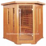 4 Person Hemlock &amp; Ceramic Heater Corner Sauna-HL-400 IC