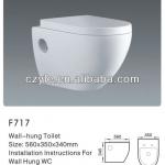 environmental ceramic bathroom wall hung toilet-F717