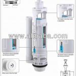 Toilet dual flush valve with bracket/tank mechanism/tank fittings/flush mechanism