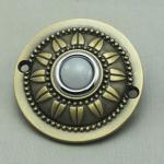 door-bell lighted yellow round Antique copper push-button