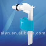 Side fill valve with plastic shank-