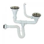 Big Head Sink Trap with Overflow for Double Bowl Sinks Flexible Body 40-50mm (YP076)