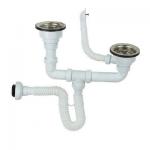 Big Head Sink Trap with Overflow for Double Bowl Sinks Flexible Body 40-50mm (YP076)-YP076