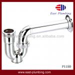 Wall Mount P-Trap Vessel Sink Chrome Finish Pop-up Drain Combo P1150-P1150