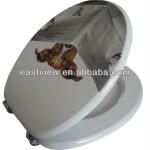 soft closing Printed MDF Toilet Seat cover square flap wc-08EV210802