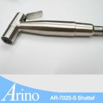 Arino Simple Innovative Brushed nickel stainless steel bidet shattaf with safety stop valve