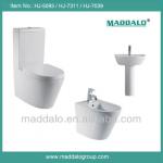 Luxury Wall Faced Watermark Wels Two Piece Close Coupled Toilet Suite-HJ-5093TPD