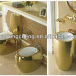 Ceramic bathroom golden color toilet basin