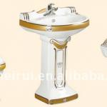 ceramic sanitary ware decorated two piece toilet-0020-3