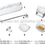 HT863 Cheap Price Mordern Ceramic 6 Piece Bathroom Accessories Set-HT863