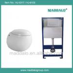 Top sanitary ware white baking push botton cistern egg shape wall hung toilet-HJ-5313TC