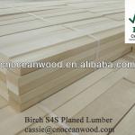 Solid Birch wood materials of kd S4S Planed timber with FSC certificate for furniture-