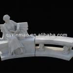 220cm long outdoor white marble bench-HX-ST2095
