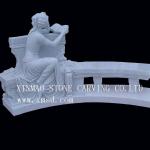 220CM L garden stone bench with woman statue-HX-ST2095