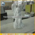 White Marble Weeping Angel Sculpture Carving Manufacturer-