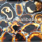 High quality Black Agate stone Mosaic panel semi precious gem stone Countertop slab wall tile-
