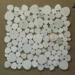 12&#39;&#39;x12&#39;&#39; natural stone white marble&amp;glass mosaic-