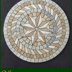 paving natural stone slate mosaic rusty slate round Stone Mosaic Medallion-QSM-0230-255
