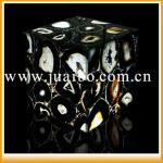 T1112005 Custom natural black agate gemstone decorative lamp-T112005