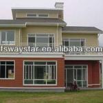 prefab steel pvc claddiing villa, prefab Steel-structure villa red roof-VI-020