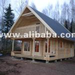 Prefabricated wooden log house (weekend house)-
