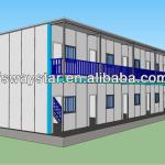 portable cheap prefabricated house, sandwich slope roof prefab House, light steel building with sandwich wall-SH-201