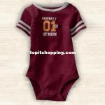 Brand New Baby Bodysuit Short Sleeve Cartoon Baby Garment Russet Color Property 01 of Mom Pattern-Children&#39;s Clothing