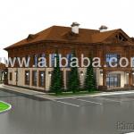 Timber house set (hotel+restrant)-