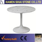 Round white marble table tops-marble table