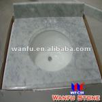 Made In China Bianco Carrara Marble Vanity Top With Bathroom Sink-vanity top-wfcm